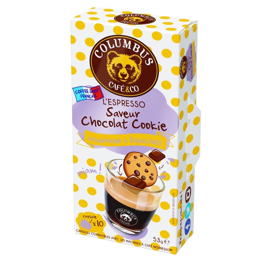 Columbus Espresso Choco Cookie pour Nespresso - 10 capsules