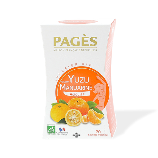 Infusion Bio Yuzu Mandarine Acidulée Pagès - 20 Sachets - Thé & infusion en sachet - Pagès - 1