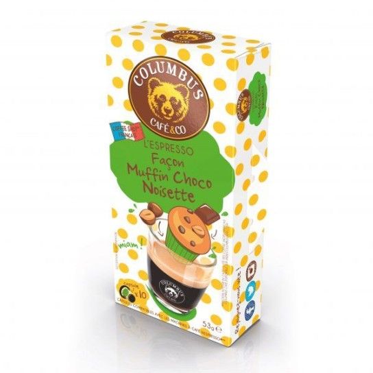 Columbus Espresso Muffin Choco Noisette compatible Nespresso® - 10 capsules - Capsules Nespresso® Compatibles - Columbus Café & 