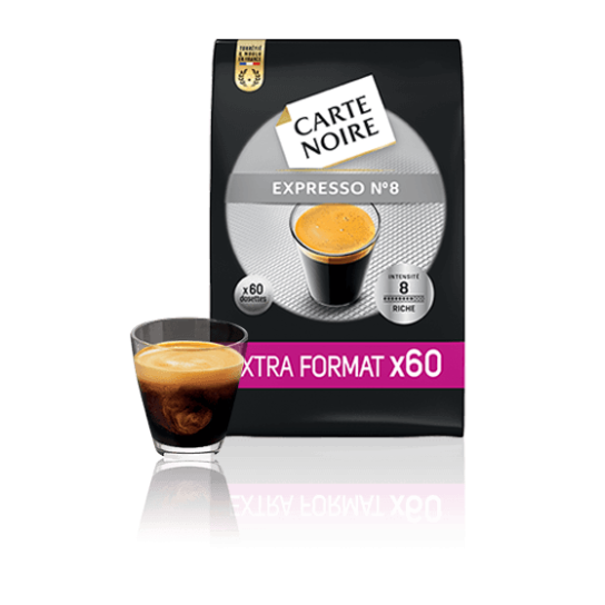 Carte Noire Espresso N°8 (Extra format) compatible Senseo - 60 dosettes - Dosettes Senseo® - Carte Noire - 1