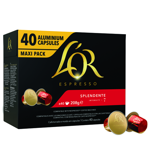 L'Or Splendente N°7 (Maxi Pack) compatible Nespresso® - 40 capsules  - Capsules Nespresso® Compatibles - L'Or Espresso - 1