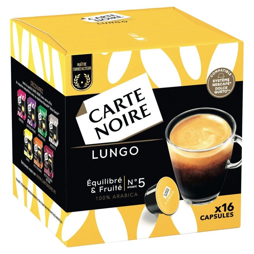 Carte Noire Petit Déjeuner Compatible Dolce Gusto (pack de 64 capsules) 