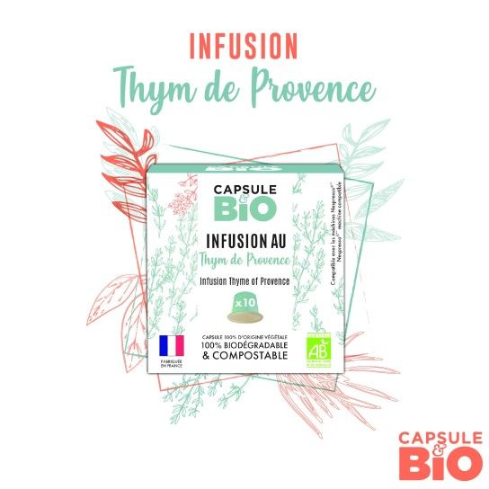 Capsule Bio Infusion Thym de Provence compatible Nespresso® - 10 capsules - Thé & infusion Nespresso® Compatibles - Capsule Bio 
