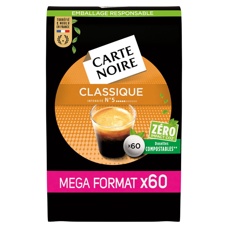 Carte Noire Classique N°5 pour Senseo - Mega Format 60 dosettes