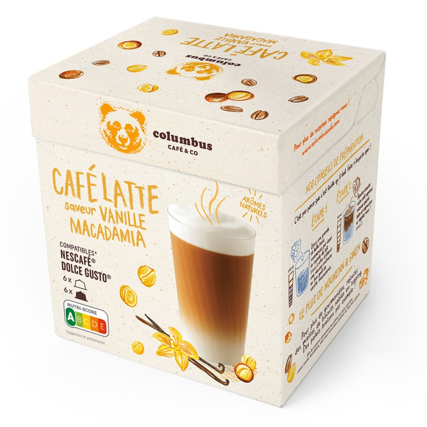 Columbus Café Latte Vanille Macadamia pour Dolce Gusto - (x6+6)