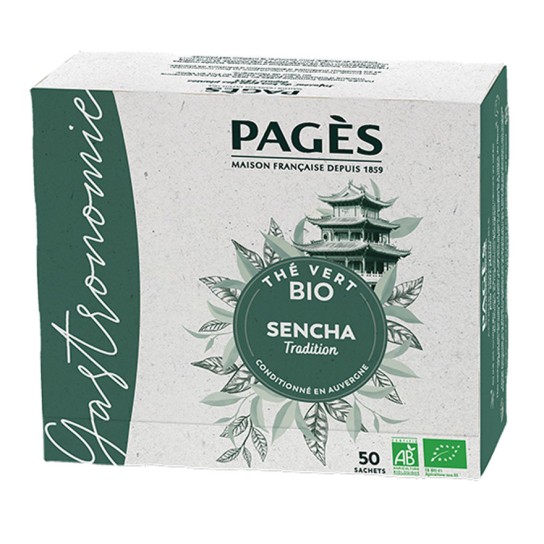 Thé Vert BIO Sencha Pagès Gastronomie - 50 sachets - Thé & infusion en sachet - Pagès - 1