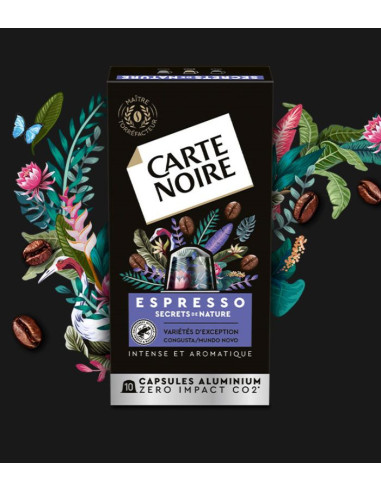 Carte Noire® Espresso Secrets de Nature - 10 capsules aluminium compatible Nespresso - Capsules Nespresso® Compatibles - Carte N