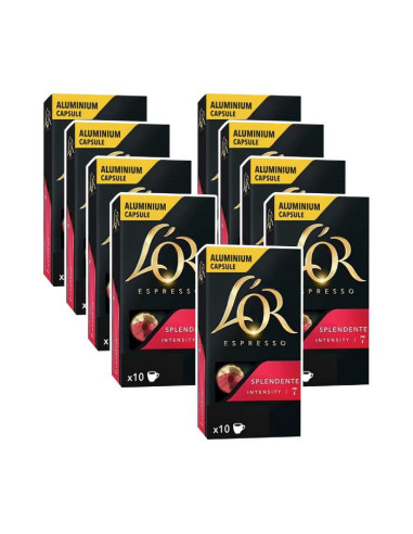 L'Or Espresso Splendente N°7 compatible Nespresso® - Pack 100 capsules - Capsules Nespresso® Compatibles - L'Or Espresso - 1