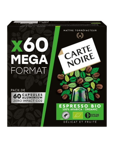 Carte Noire® - Espresso Bio pour Nespresso - Mega Format 60 capsules - Capsules Nespresso® Compatibles - Carte Noire - 1