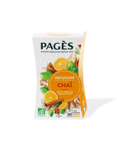 Infusion Bio Chaï Pagès - 20 Sachets - Thés & Gourmandises - Pagès - 1