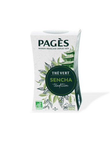 Thé Vert Bio Sencha Pagès - 20 Sachets - Café Dosette