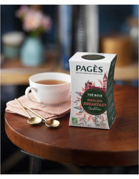 Thé Noir Bio English Breakfast Original Pagès - 20 Sachets