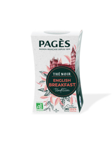 Thé Noir Bio English Breakfast Original Pagès - 20 Sachets