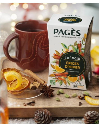 Thé  Noir Bio Epices d'Hiver Pagès - 20 Sachets