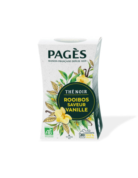 Thé Noir Bio Rooibos Saveur Vanille Pagès