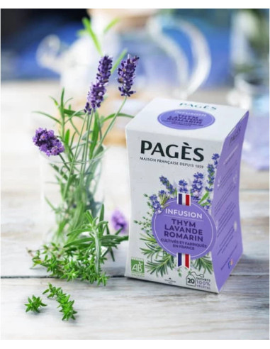 Infusion Bio Thym Lavande Romarin Pagès - 20 Sachets