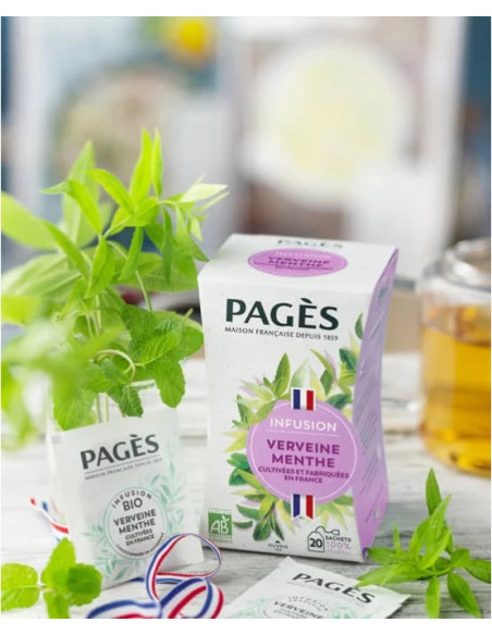 Infusion Bio Verveine Menthe Pagès - 20 Sachets - Café Dosette