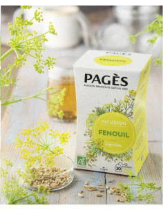 Infusion Bio Fenouil Pagès - 20 Sachets - Thés & Gourmandises - Pagès - 1 2