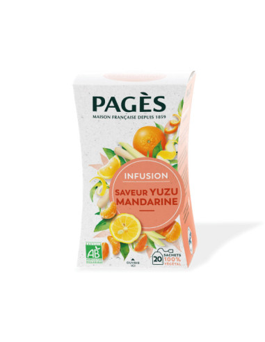 Infusion Bio Yuzu Mandarine Acidulée Pagès - 20 Sachets