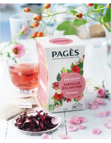 Infusion Bio Hibiscus Églantier Pagès - 20 Sachets
