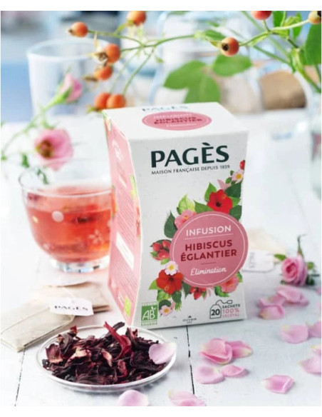 Infusion Bio Hibiscus Églantier Pagès - 20 Sachets