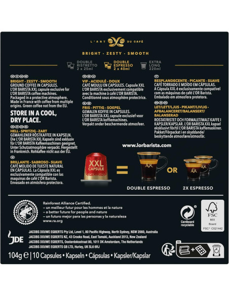 L’Or Barista Double Splendente n°7 - 10 capsules XXL alu