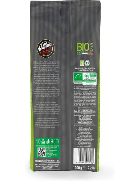 Café en grains Vergnano 100% Arabica Bio - 1kg
