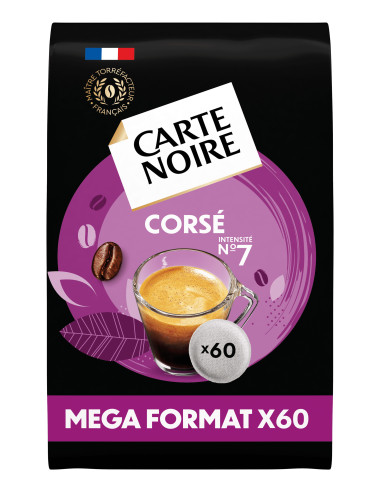 Carte Noire Corsé N°7 pour Senseo - DDM Courte - Mega Format 60 dosettes