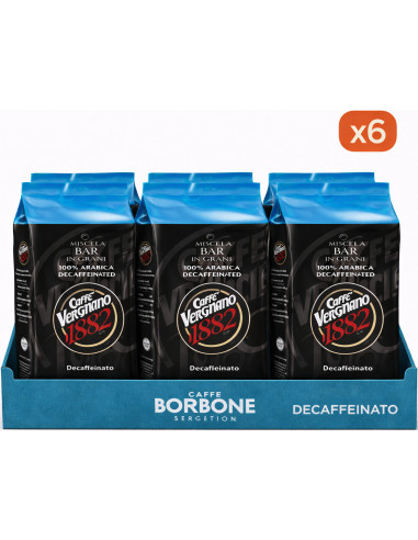 Café en Grains Vergnano DECAFEINE - 6x1kg - Café en grain - Caffe Vergnano 1882