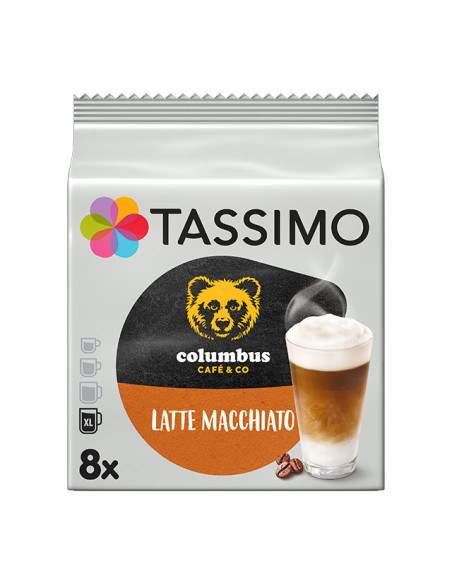 Tassimo Columbus Latte Macchiato Pack 5 x 8 dosettes (40 boissons) | Café au lait XL