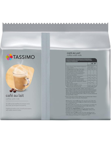Tassimo Café au Lait Pack 5 x 21 dosettes – Café au lait crémeux Tassimo pas cher