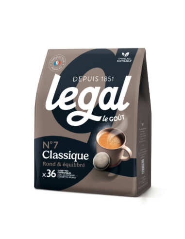Café Legal Classique – 36 Dosettes compatibles Senseo