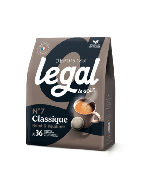 Café Legal Classique – 36 Dosettes compatibles Senseo