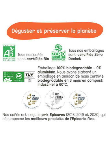 Terramoka Mademoiselle Adèle– Café bio Senseo - 16 dosettes