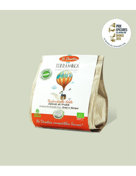Terramoka Mademoiselle Adèle– Café bio Senseo - 160 dosettes