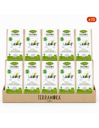 cafe-bio-16-dosettes-compatibles-senseo-bresil-mexique-tanzanie-arthur X10