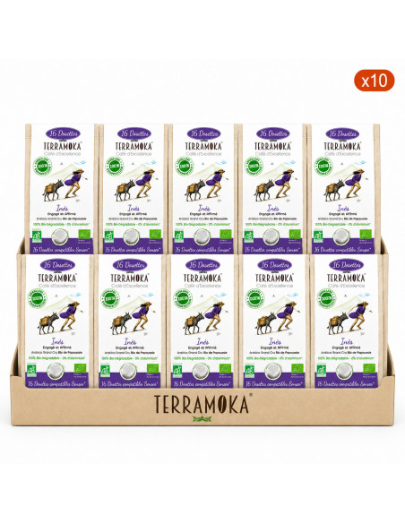 cafe-bio-16-dosettes-compatibles-senseo-arabica-de-papouasie-ines new X10