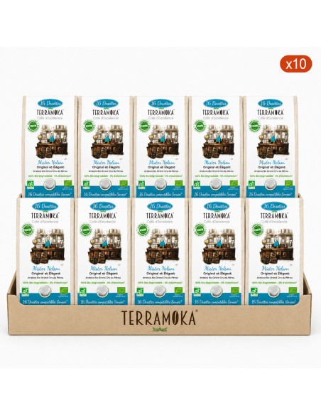 cafe-bio-16-dosettes-compatibles-senseo-arabica-du-perou-decafeine-nelson X10