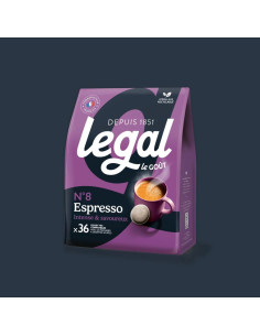 Café Legal Espresso – 36 Dosettes compatibles Senseo