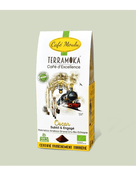 Terramoka Oscar – Café bio moulu 250 g – Éthiopie Moka Sidamo