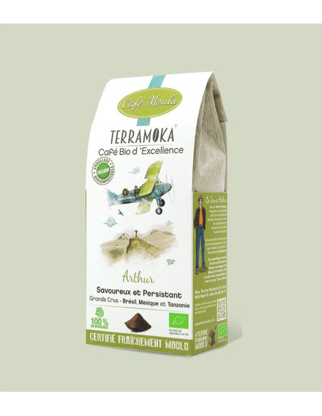 Terramoka Arthur – Café bio moulu 250 g – Brésil, Mexique & Tanzanie