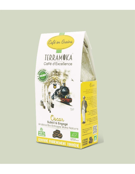 Terramoka Oscar – Café bio en grains 500 g – Éthiopie Moka Sidamo